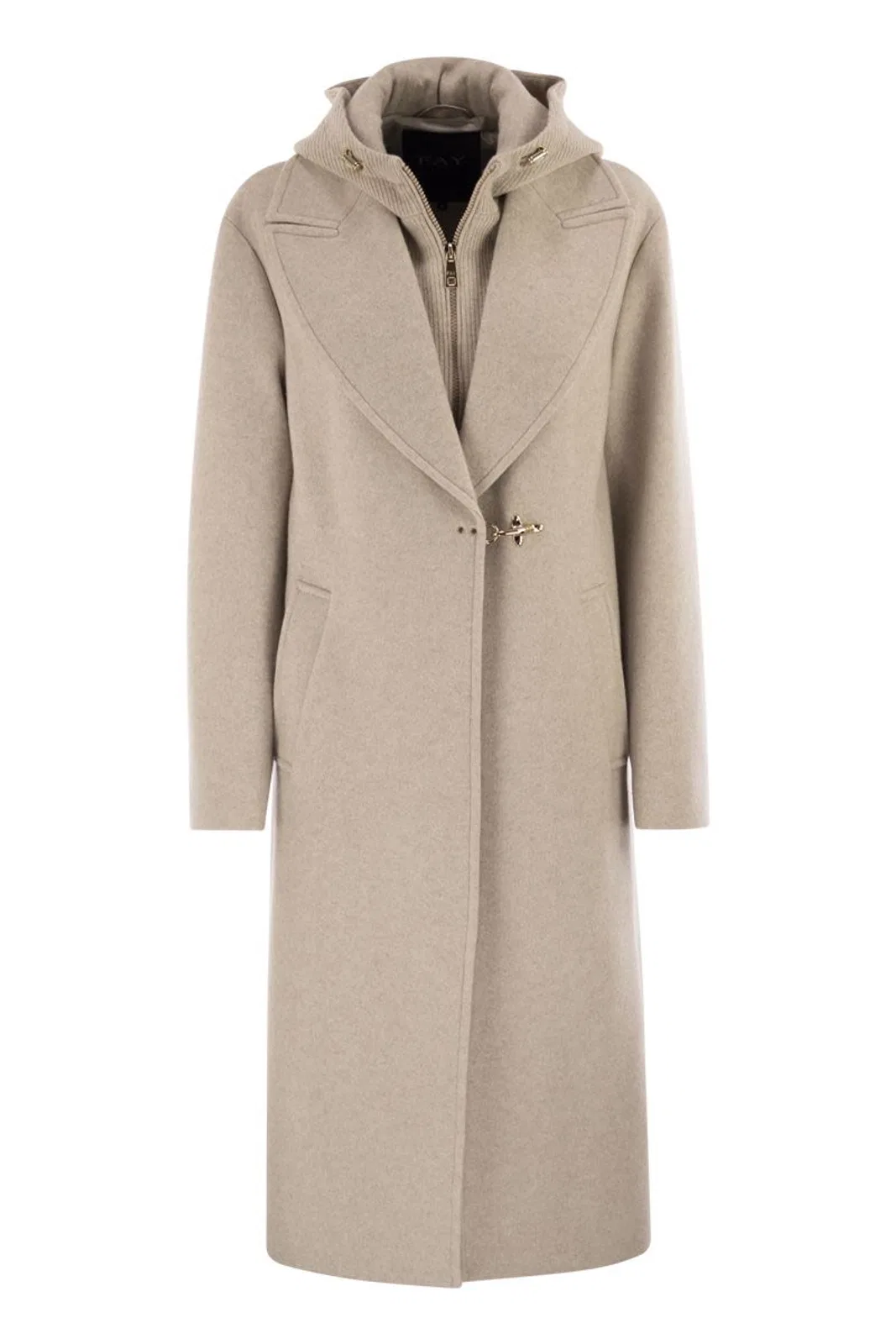 Fay Double Front Wool Jersey Coat