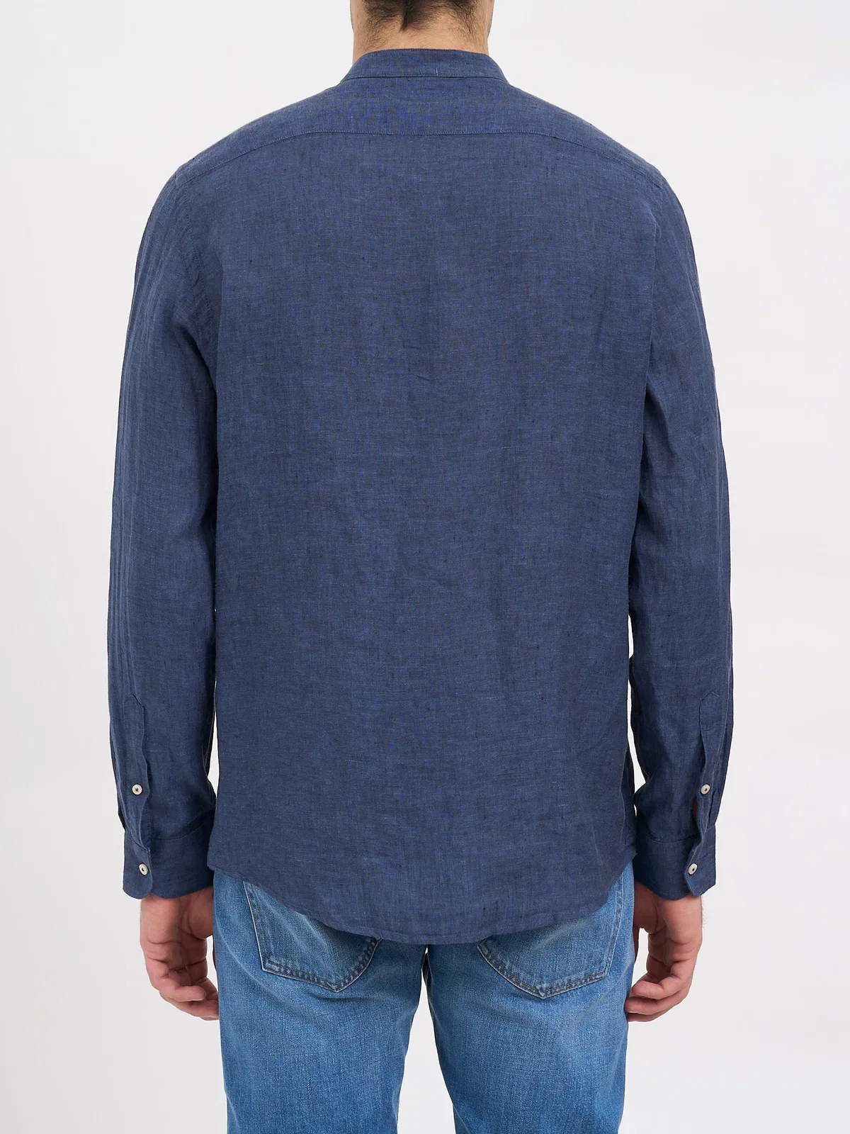 Daniele Alessandrini Linen Korean Collar Shirt