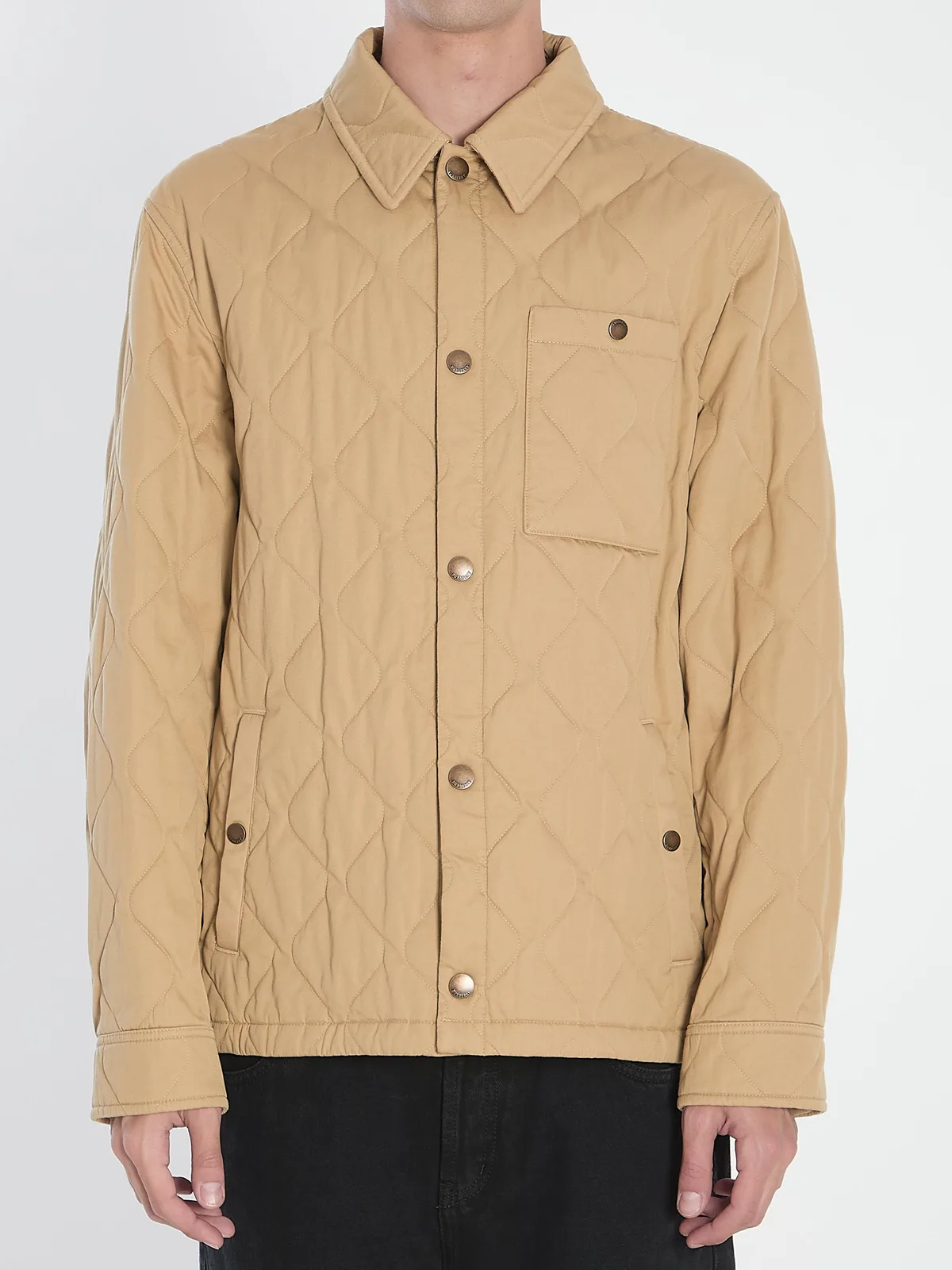 Burberry Jacket In Quilted Gabardine
