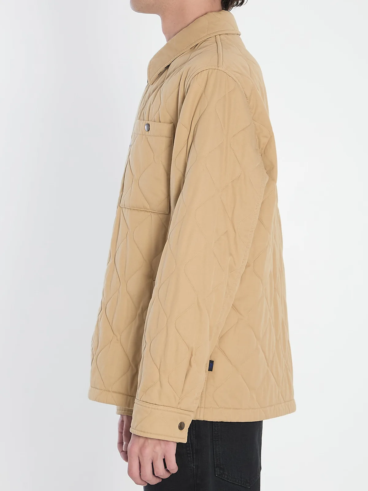 Burberry Jacket In Quilted Gabardine