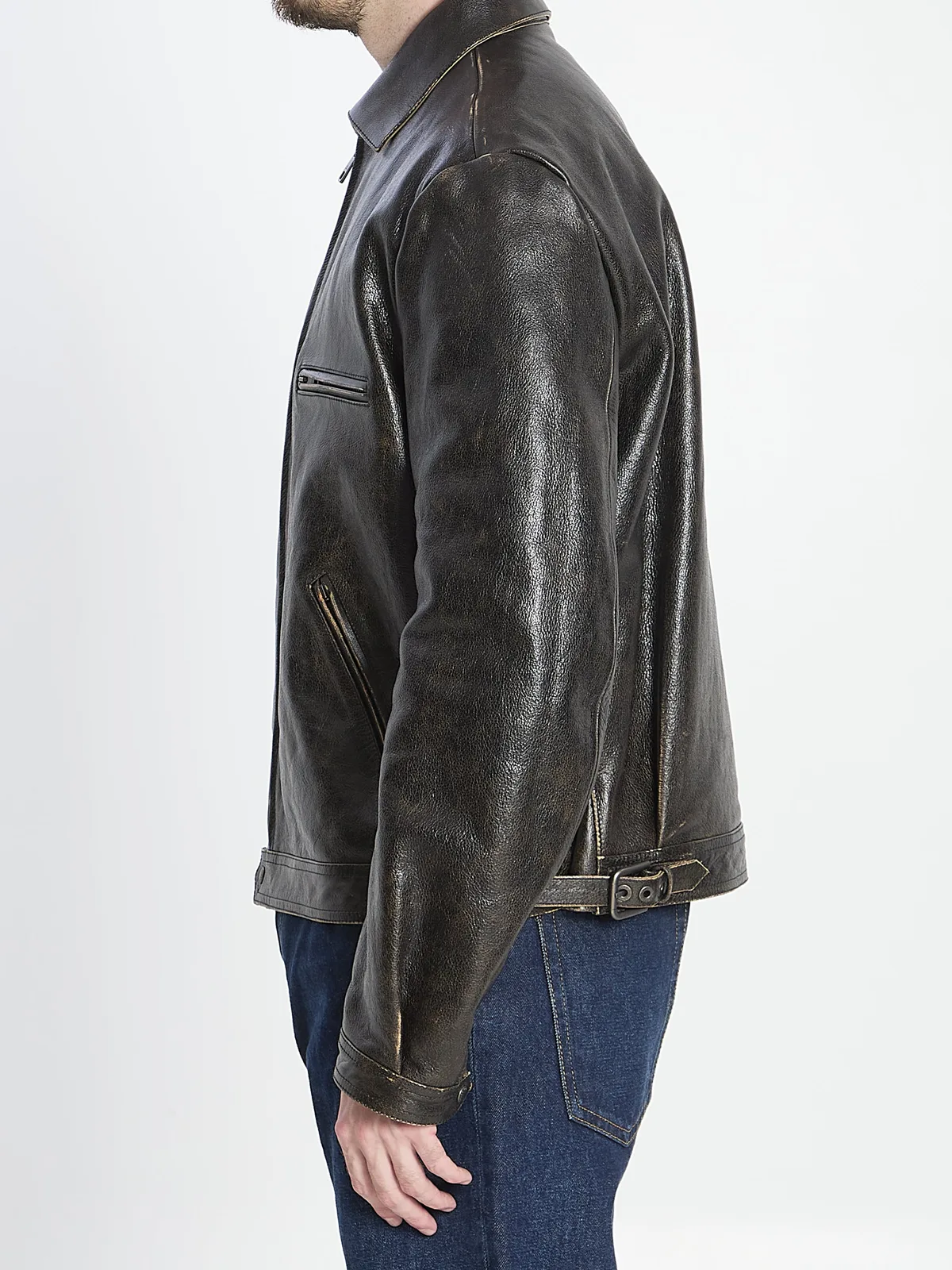 Dolce Gabbana Dolce&Gabbana Aged-Effect Leather Jacket
