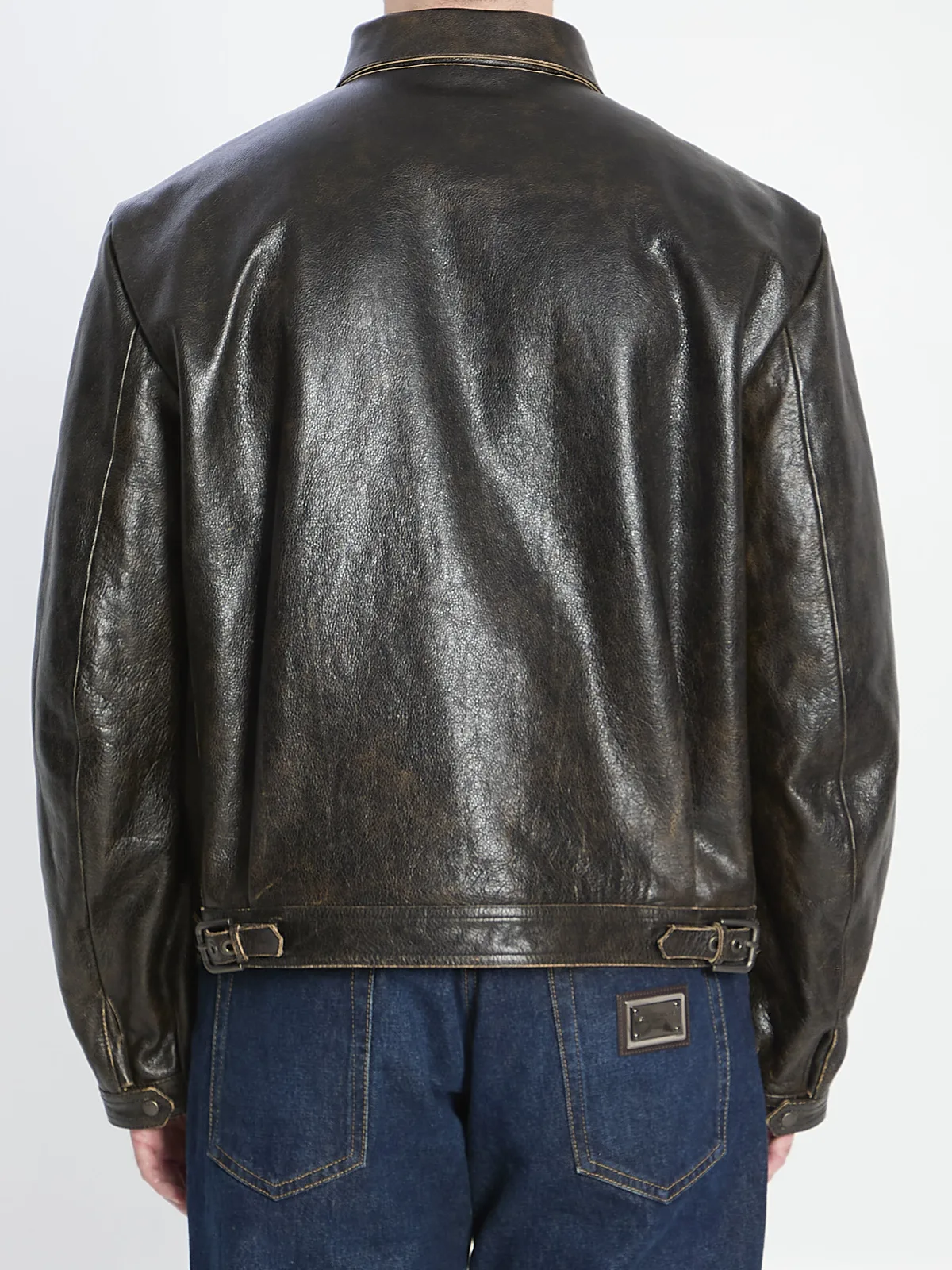 Dolce Gabbana Dolce&Gabbana Aged-Effect Leather Jacket