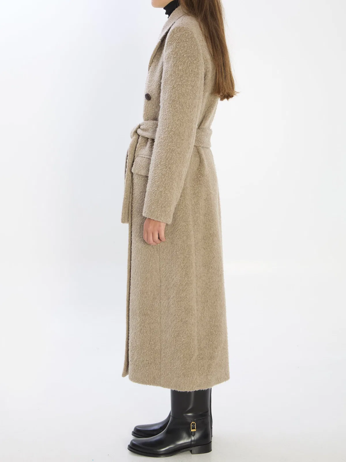 Golden Goose Greige Double-Breasted Coat