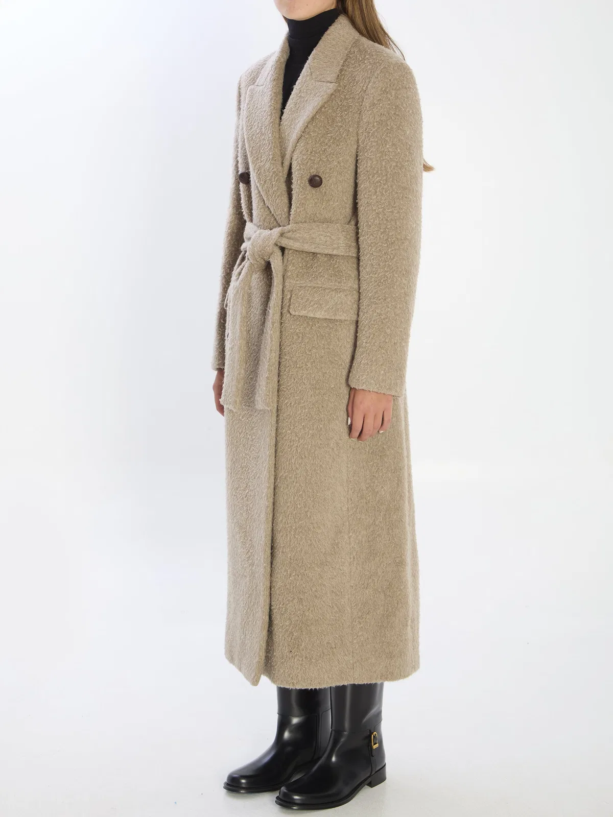 Golden Goose Greige Double-Breasted Coat