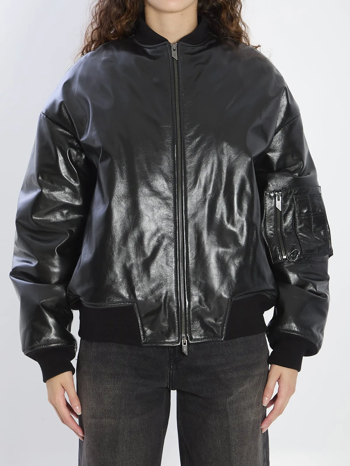 Salvatore Santoro Leather Bomber Jacket