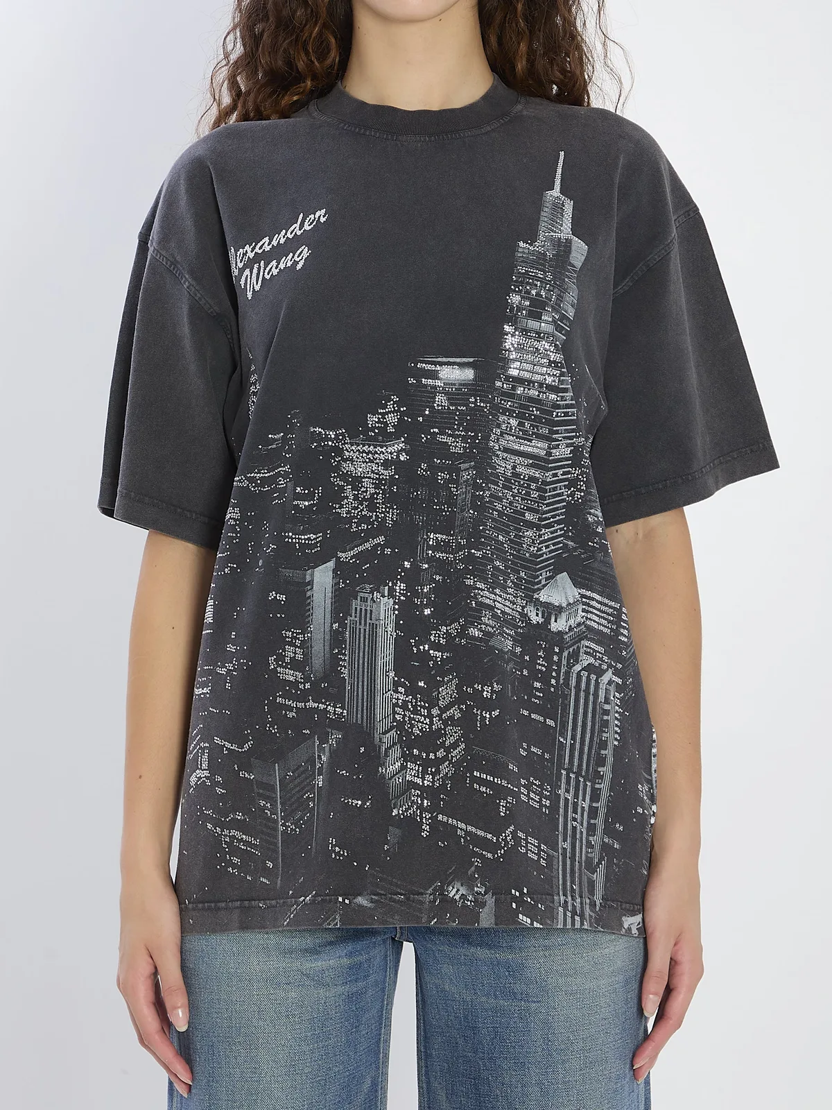 Alexander Wang T-Shirt With Rhinestones