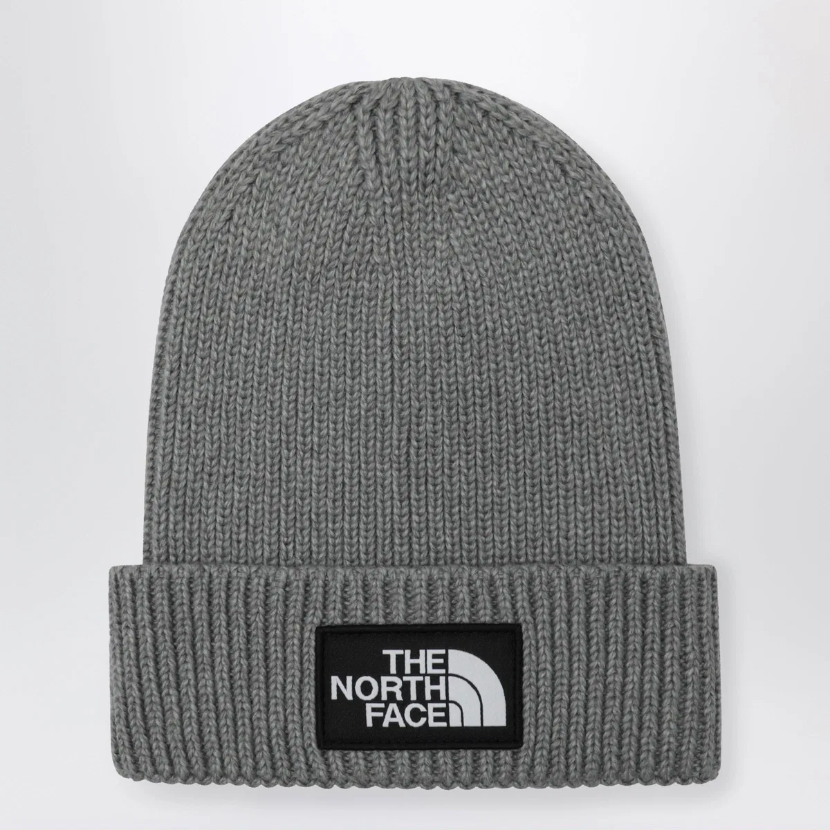 The North Face Grey Beanie With Logo Patch