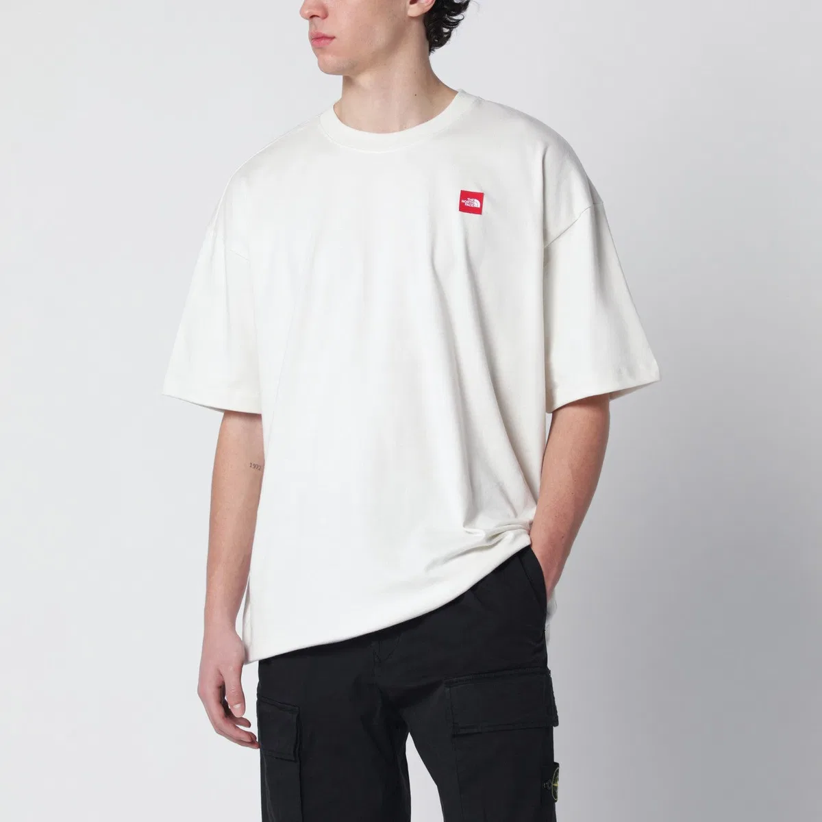 The North Face Ivory T-Shirt With Logo Patch