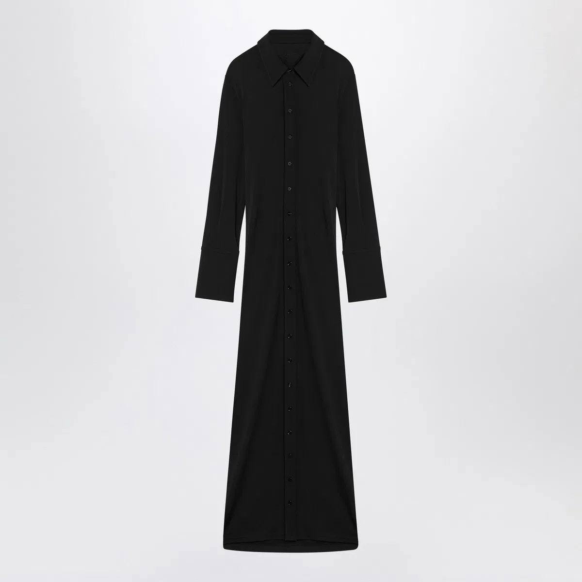 Sportmax Black Shirt Dress In Viscose Jersey