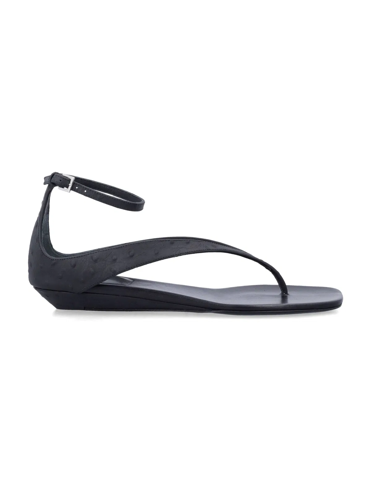 Loulou Niham Ostrich-Effect Flip Flop Sandals