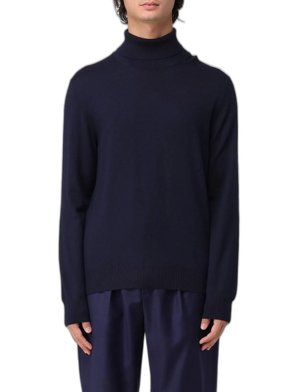 Fay Navy Blue Virgin Wool Sweater
