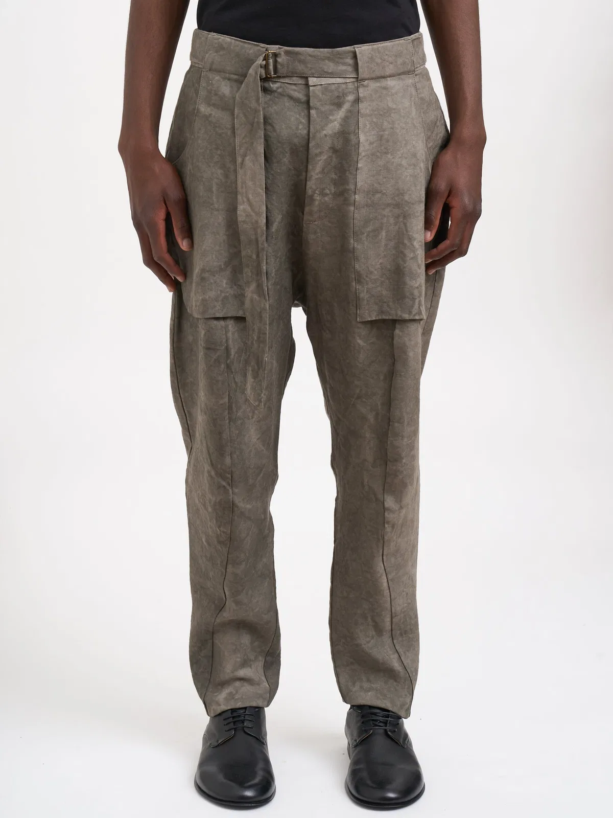 Daub Linen And Viscose Cargo Pants