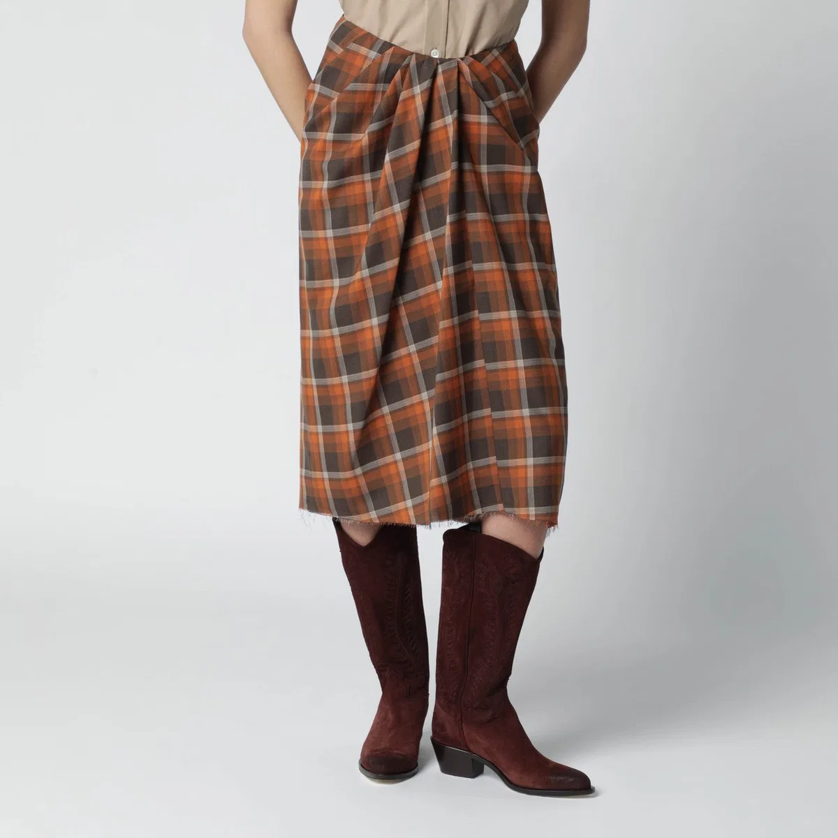 6397 Draped Tartan Skirt