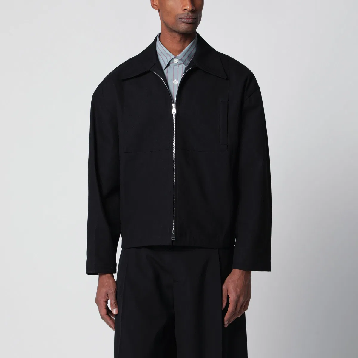 Namacheko Black Cotton Zip-Up Jacket