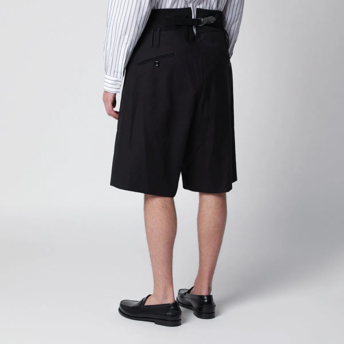 Namacheko Black Cotton Bermuda Shorts