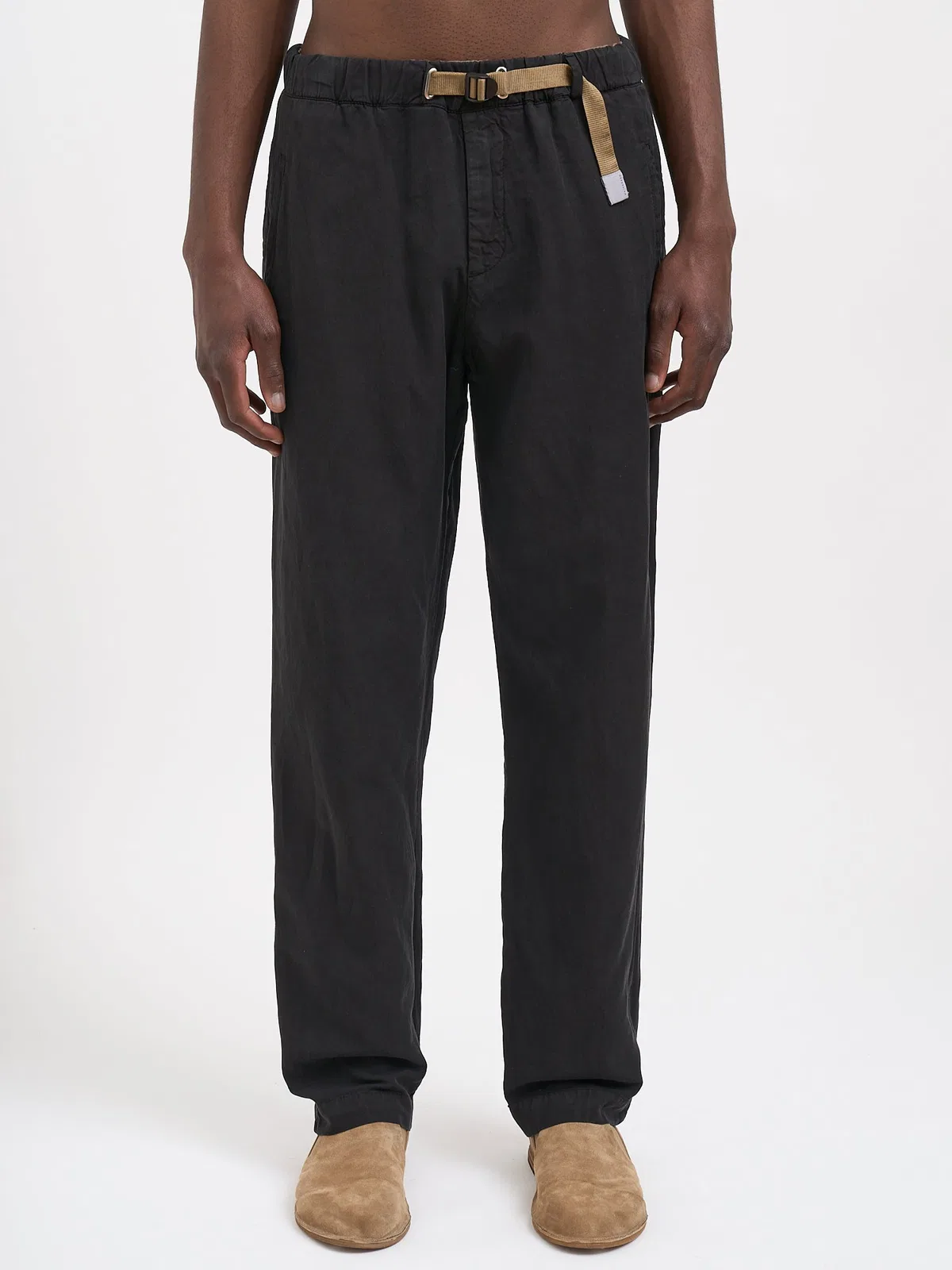 White Sand Lyocell And Linen Pants