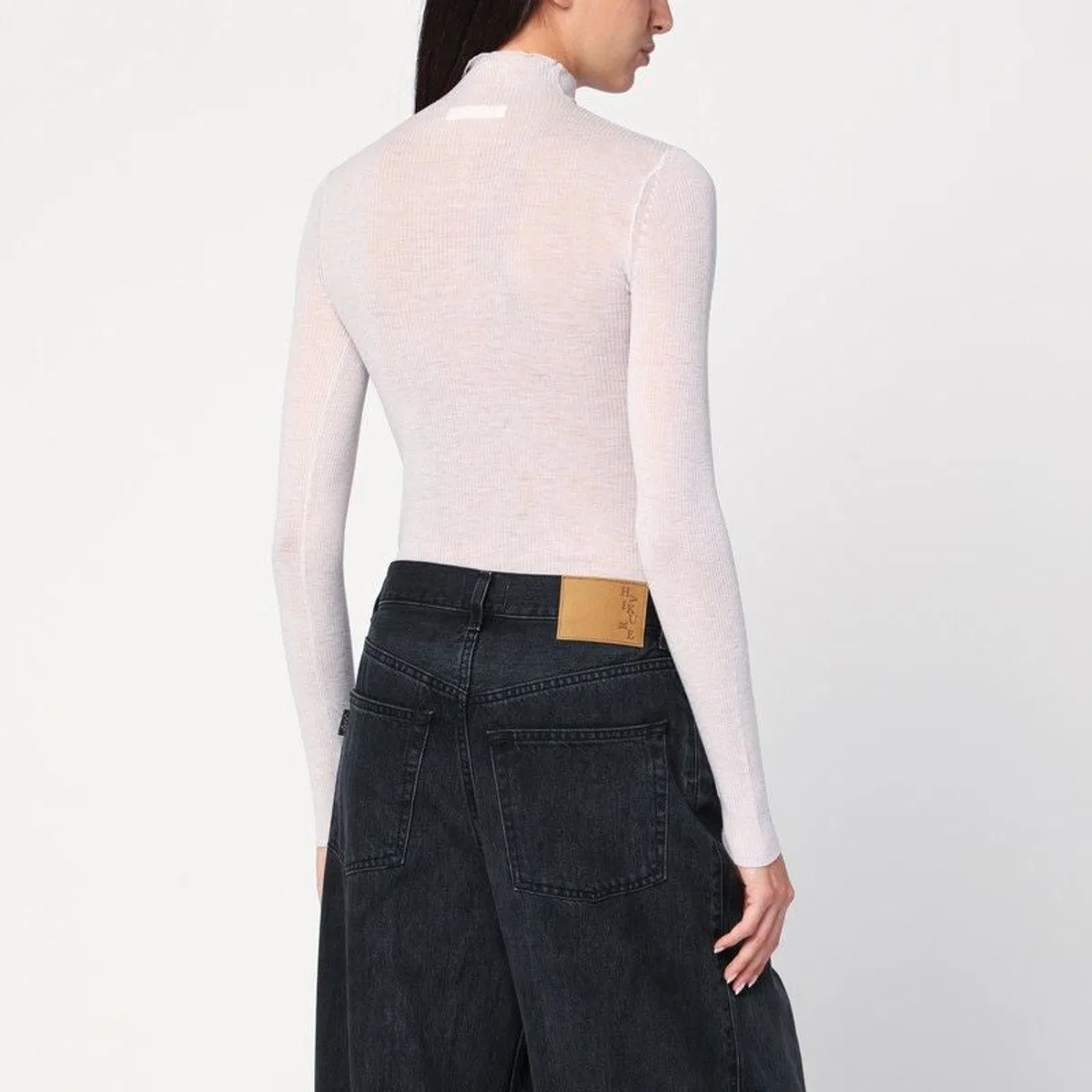 6397 Ivory Semi-Sheer Turtleneck