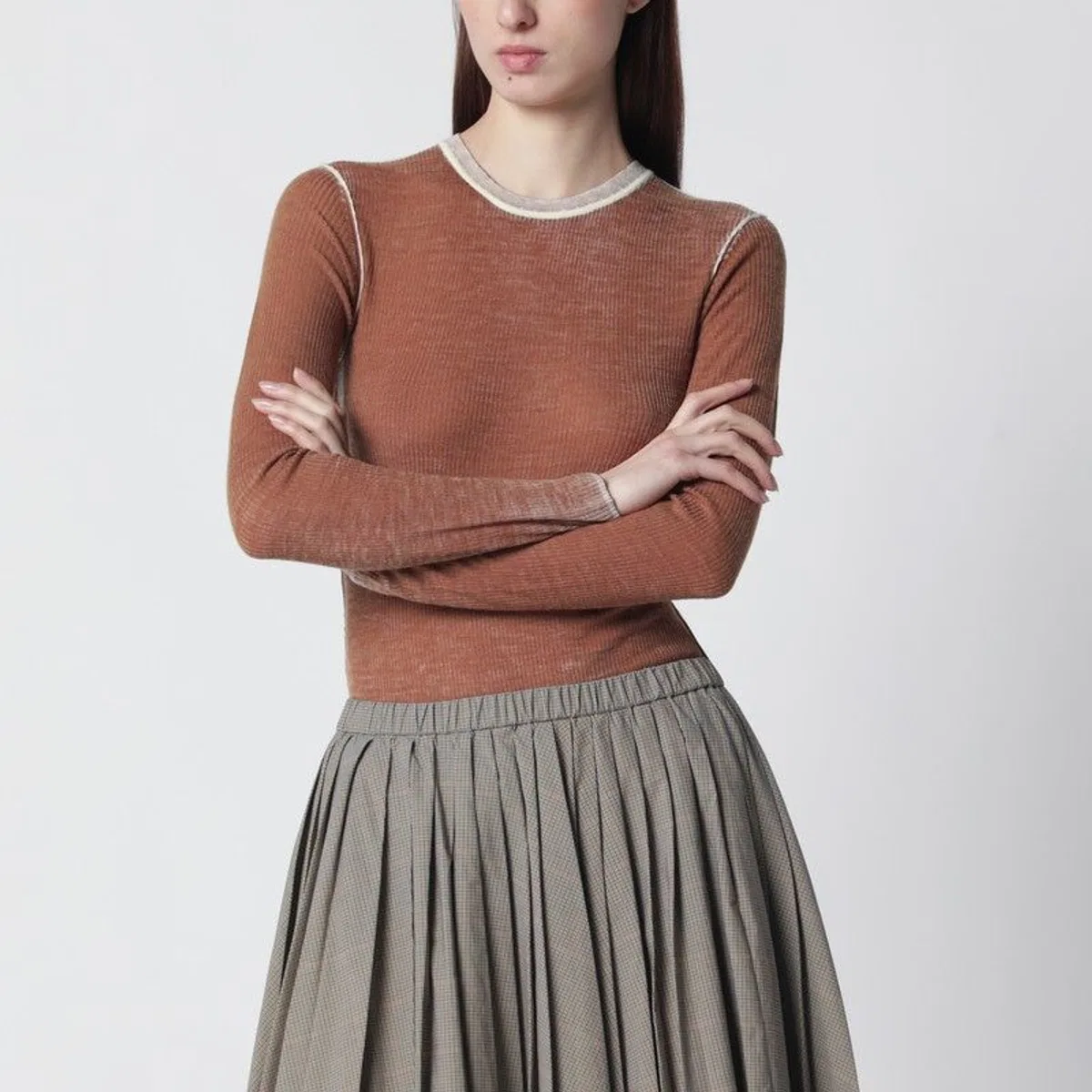 6397 Ribbed Desertcolored Vintageeffect Knit