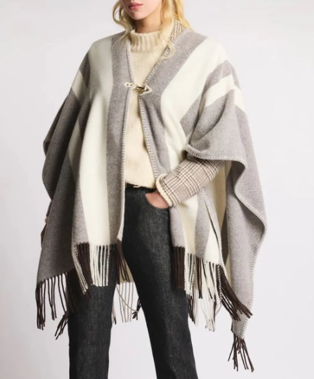Fay Wool Poncho With Hook