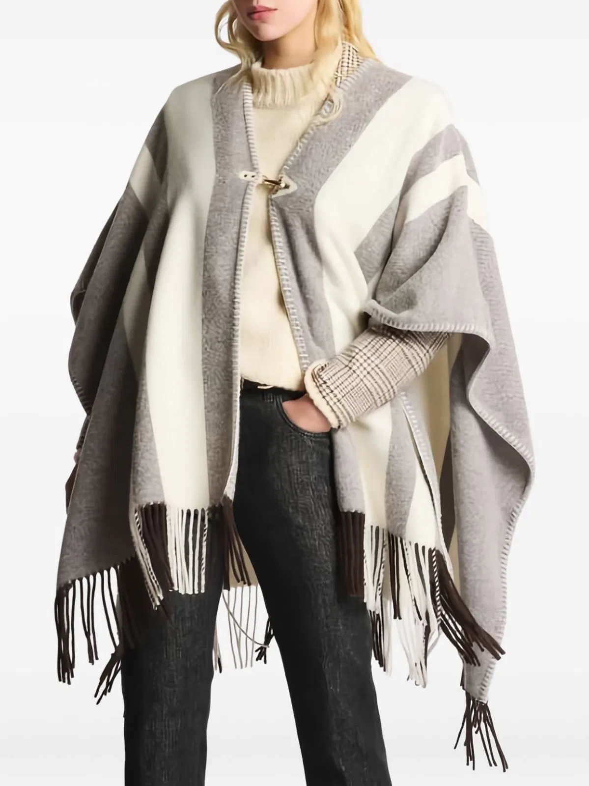 Fay Wool Poncho With Hook