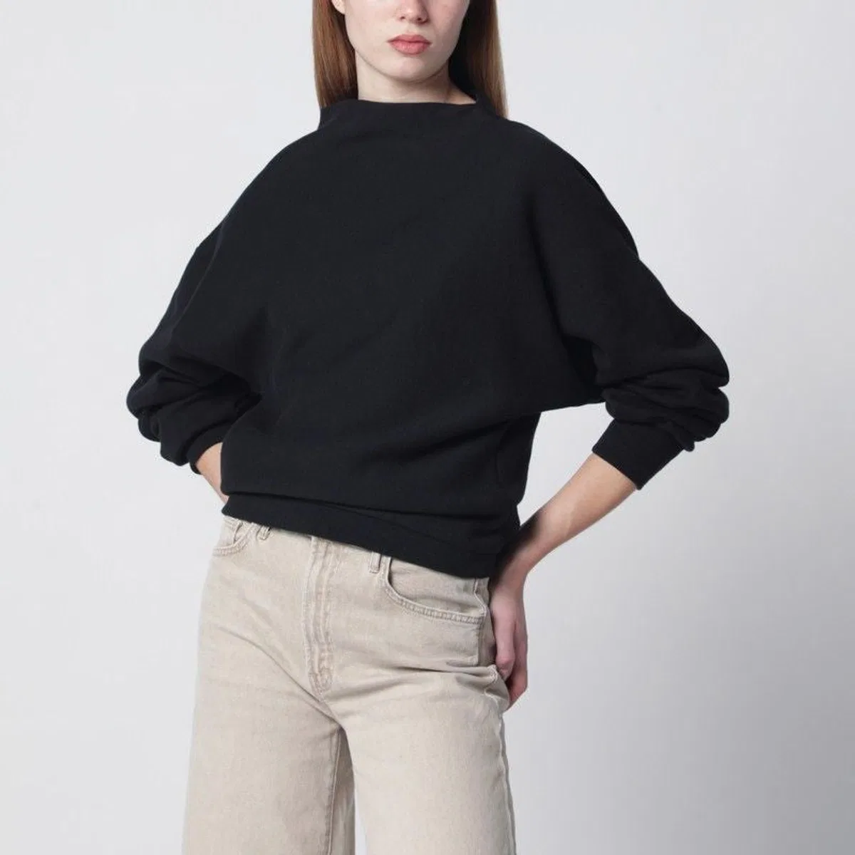 6397 Mudcoloured Draped Sweatshirt