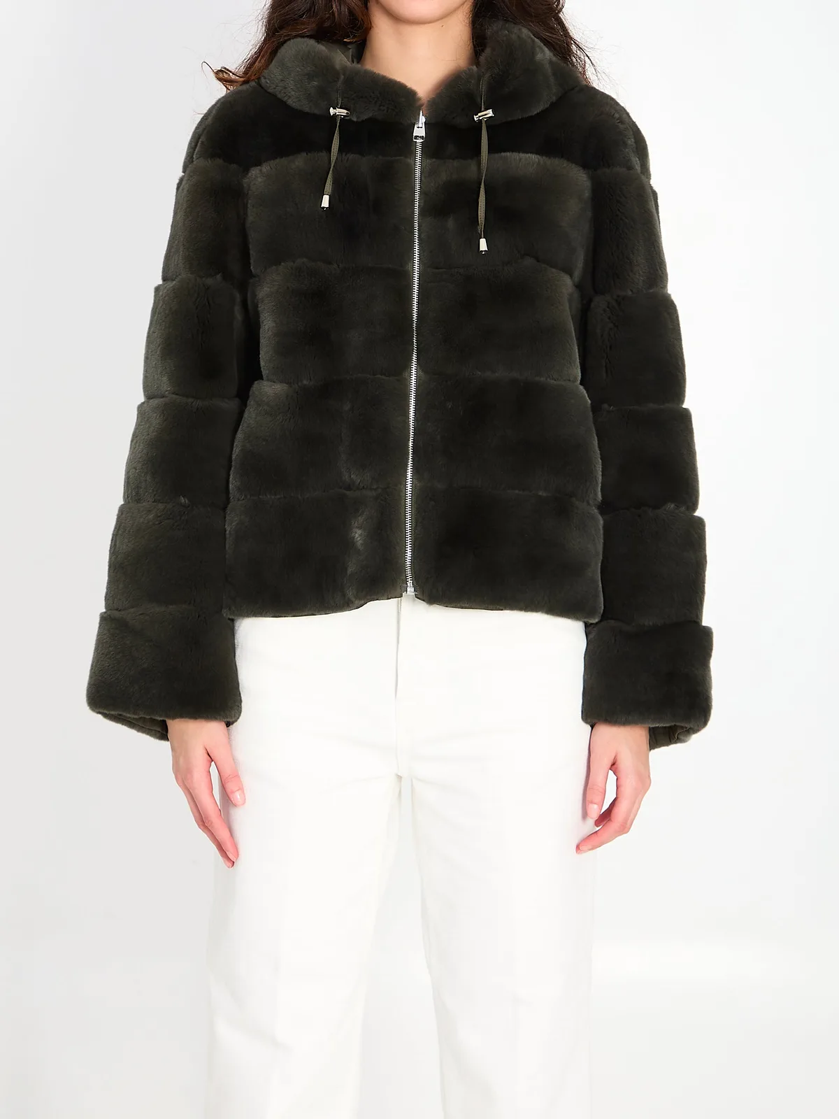 Yves Salomon Reversible Green Fur