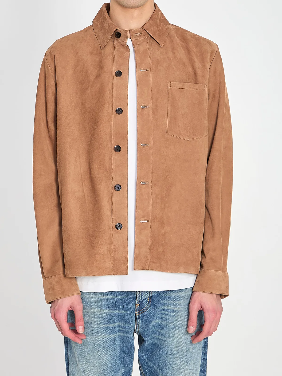 Arma Overshirt In Suede Leather