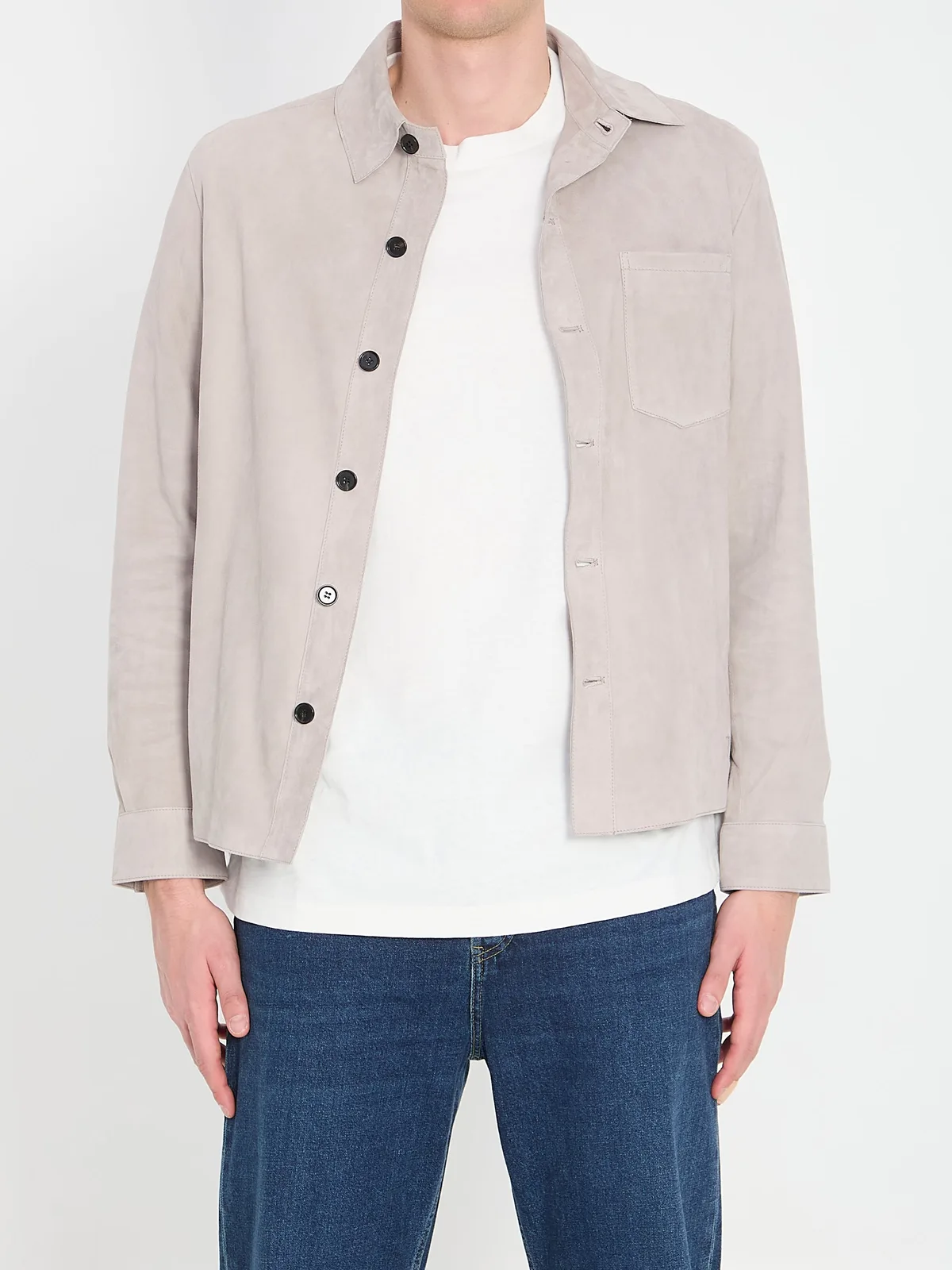 Arma Overshirt In Suede Leather