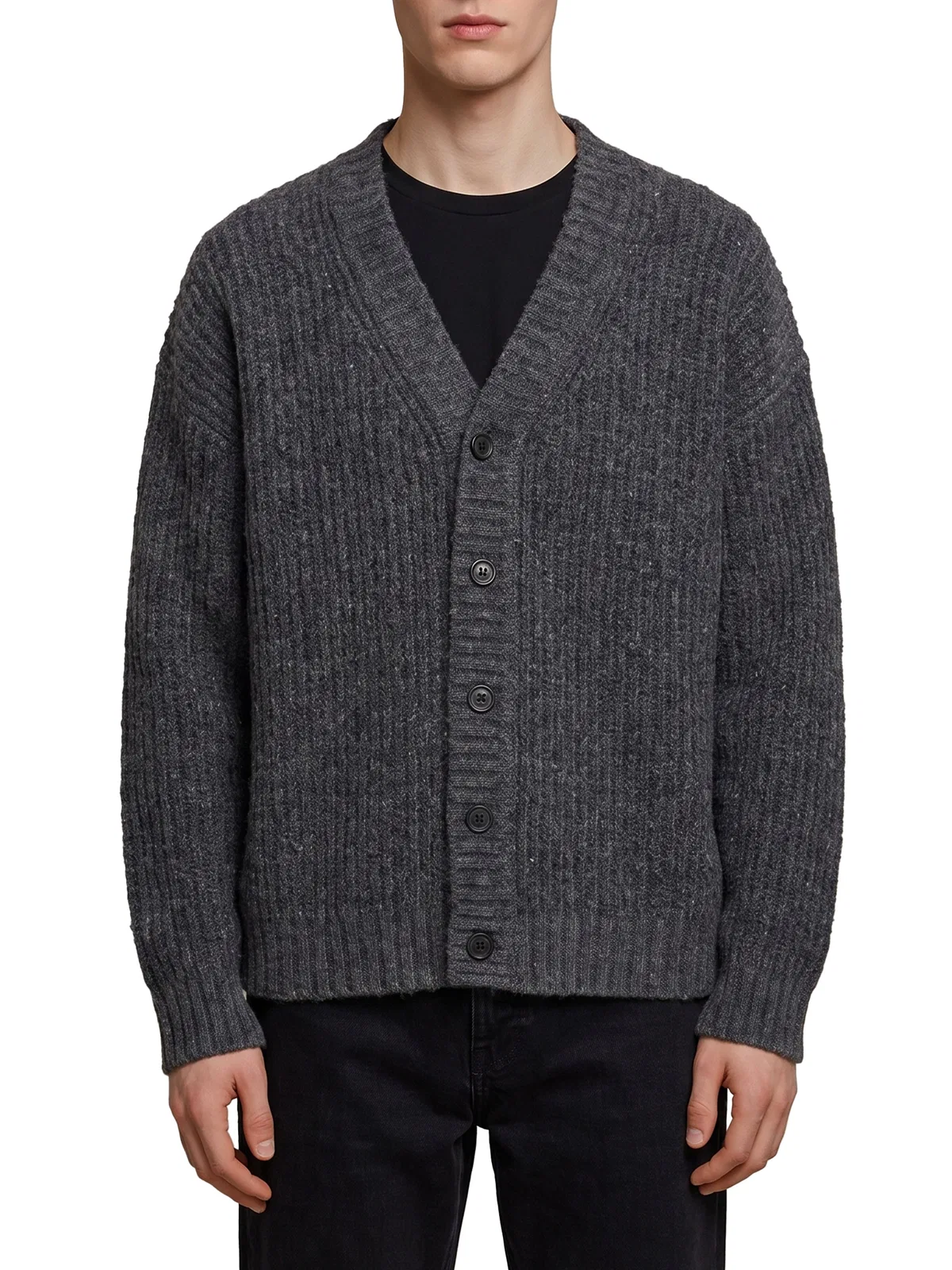 Roberto collina Anthracite Wool Cardigan Over