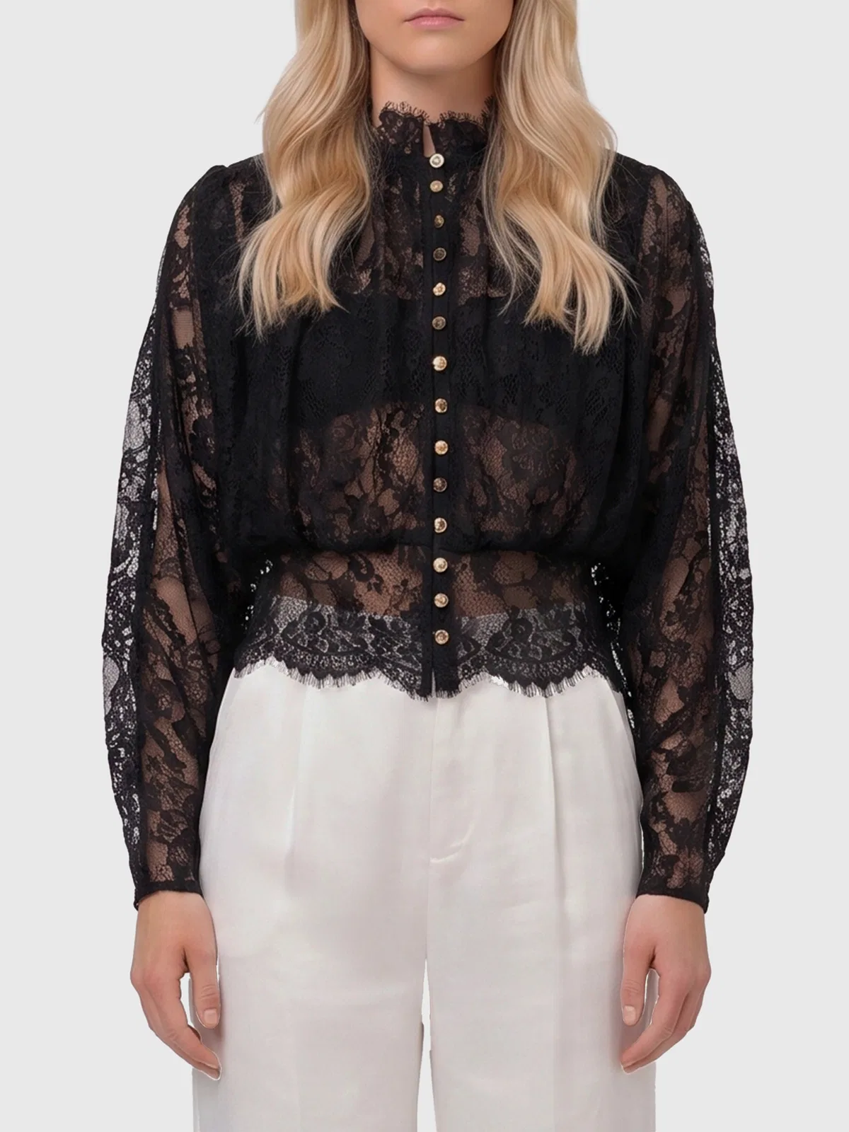 Self-Portrait Self Portrait Lace High Neck Blouse