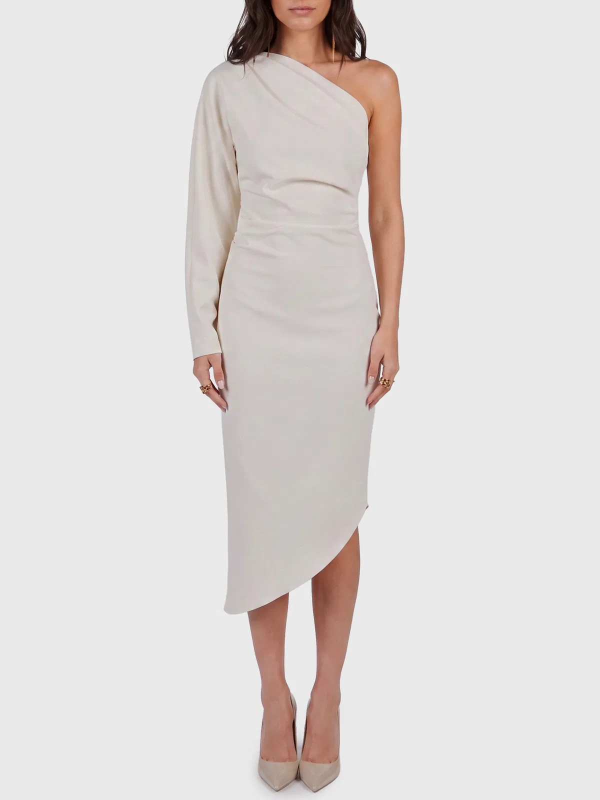 Federica tosi One-Shoulder Cady Longuette Dress