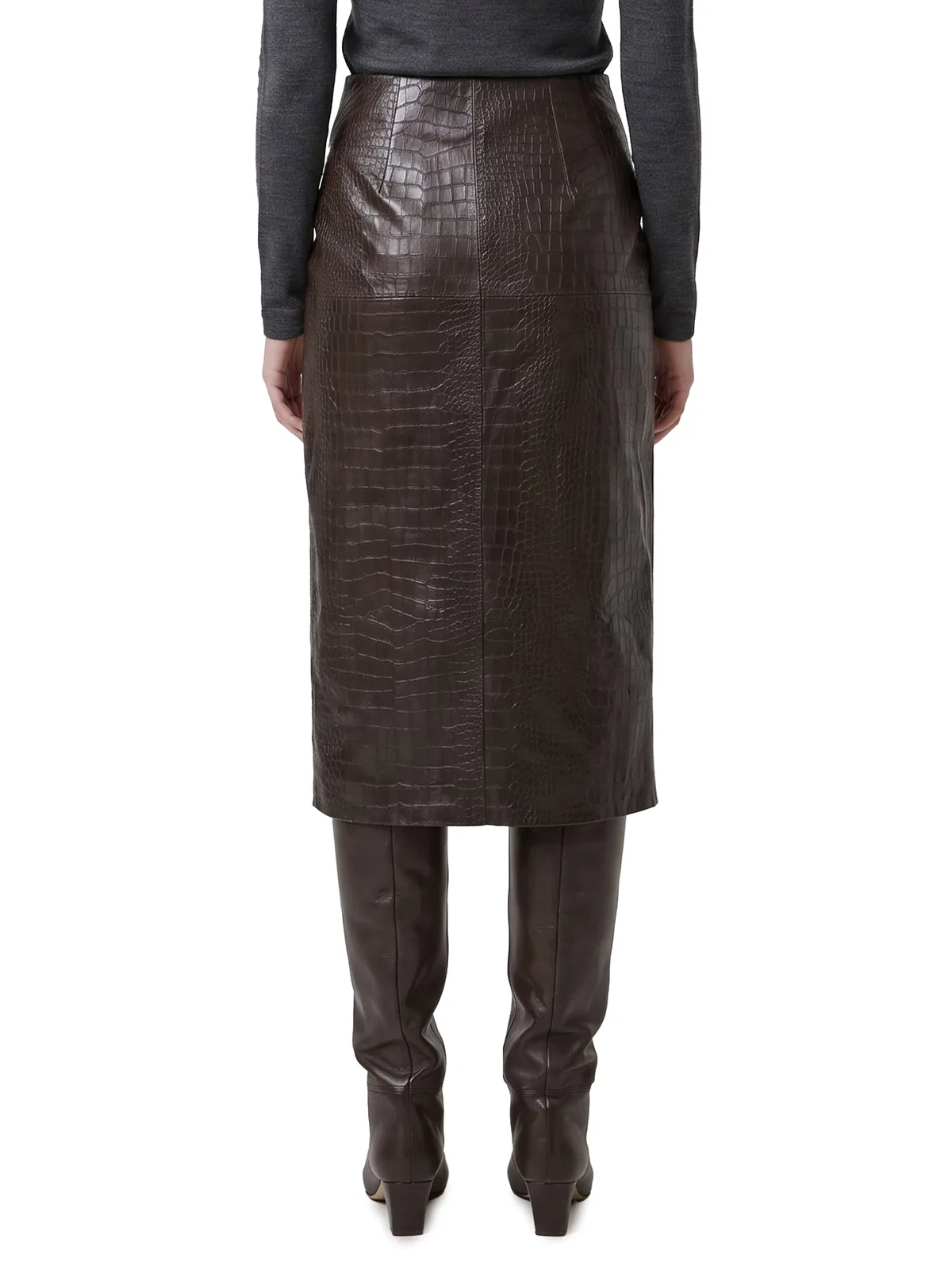 Federica tosi Crocodile Print Midi Skirt