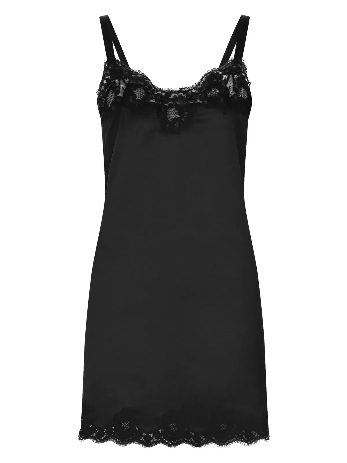 Dolce Gabbana Dolce & Gabbana Black Silk Satin Slip Wi