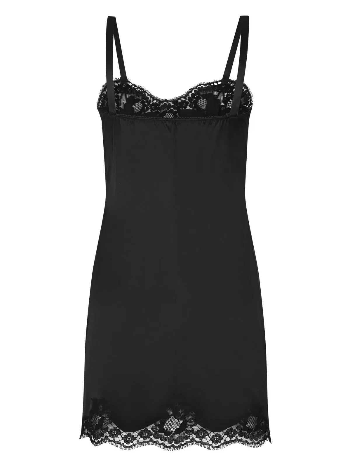 Dolce Gabbana Dolce & Gabbana Black Silk Satin Slip Wi