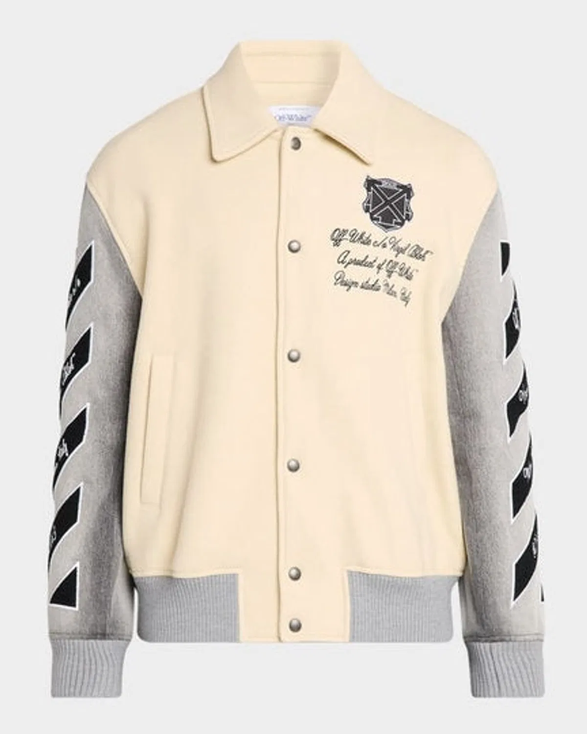 Off-White Wool Denim Relaxed Varsity