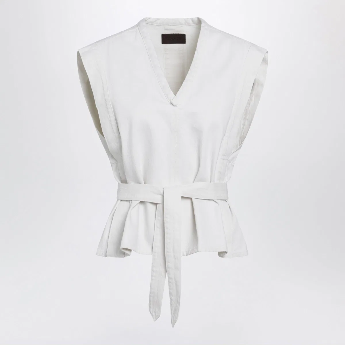 Lemaire White Chasuble Shirt In Bleached Denim