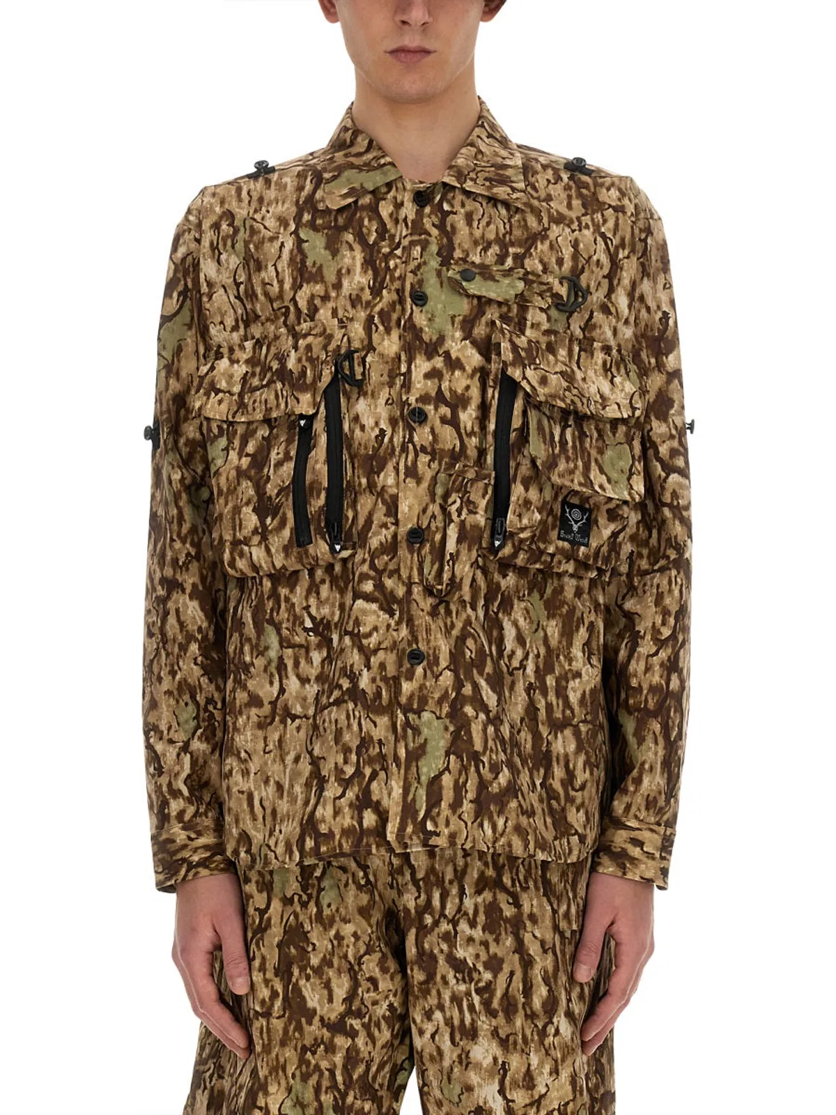 South2 West8 Camouflage Print Jacket
