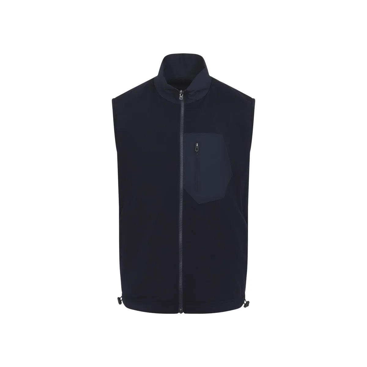 Sease Navy Blue Reversible Virgin Wool Vest