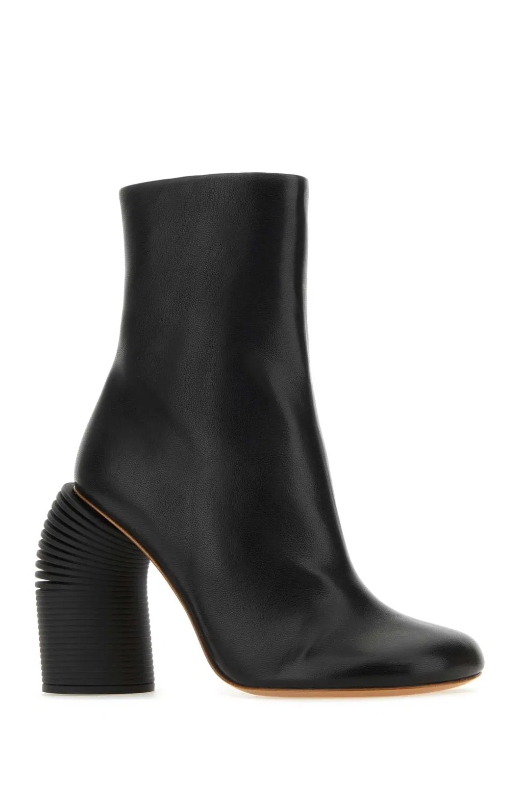 Off-White Black Leather Spring Ankle Boots