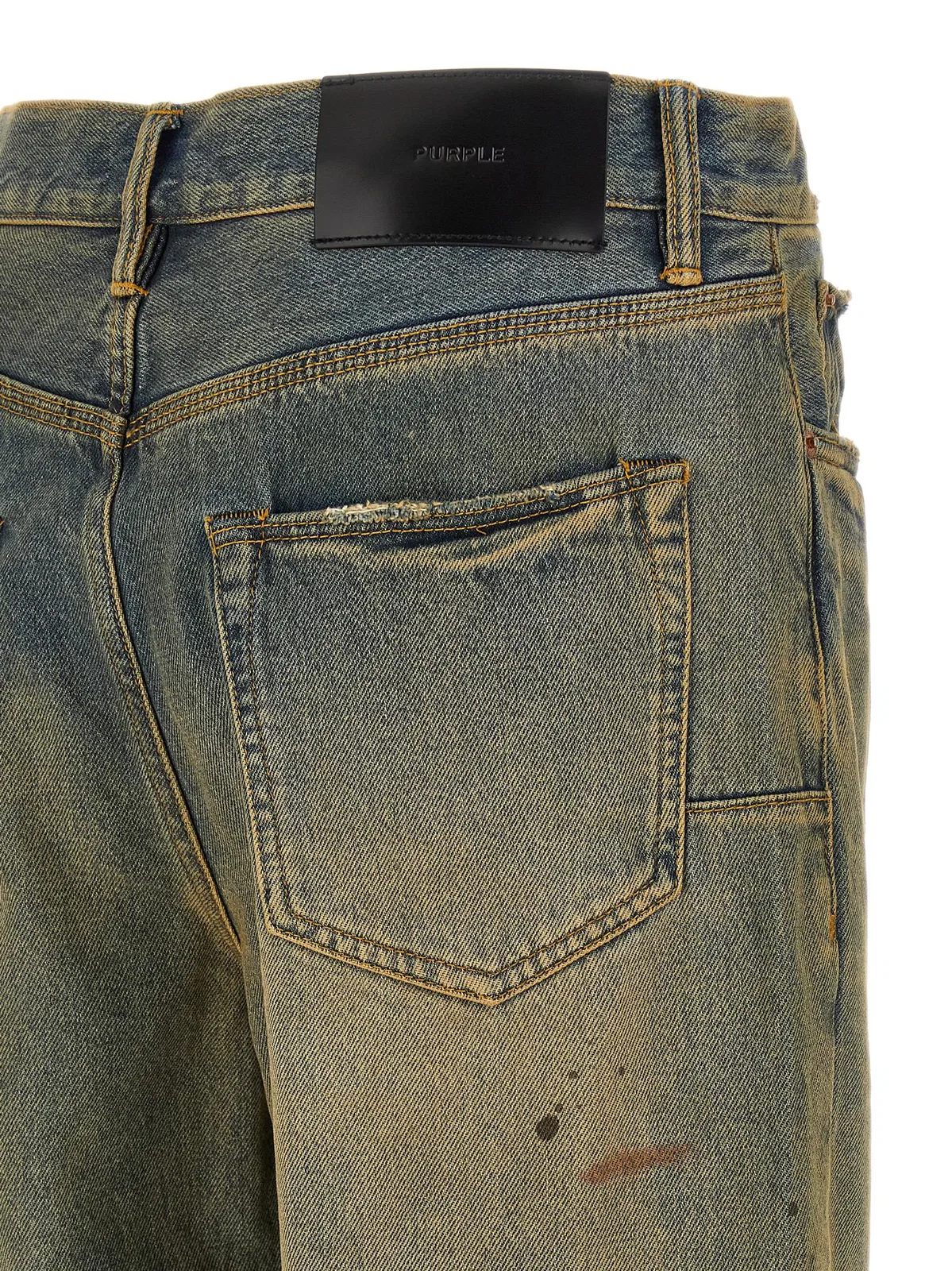 Purple 'P011 Dirty Oil Repair' Jeans