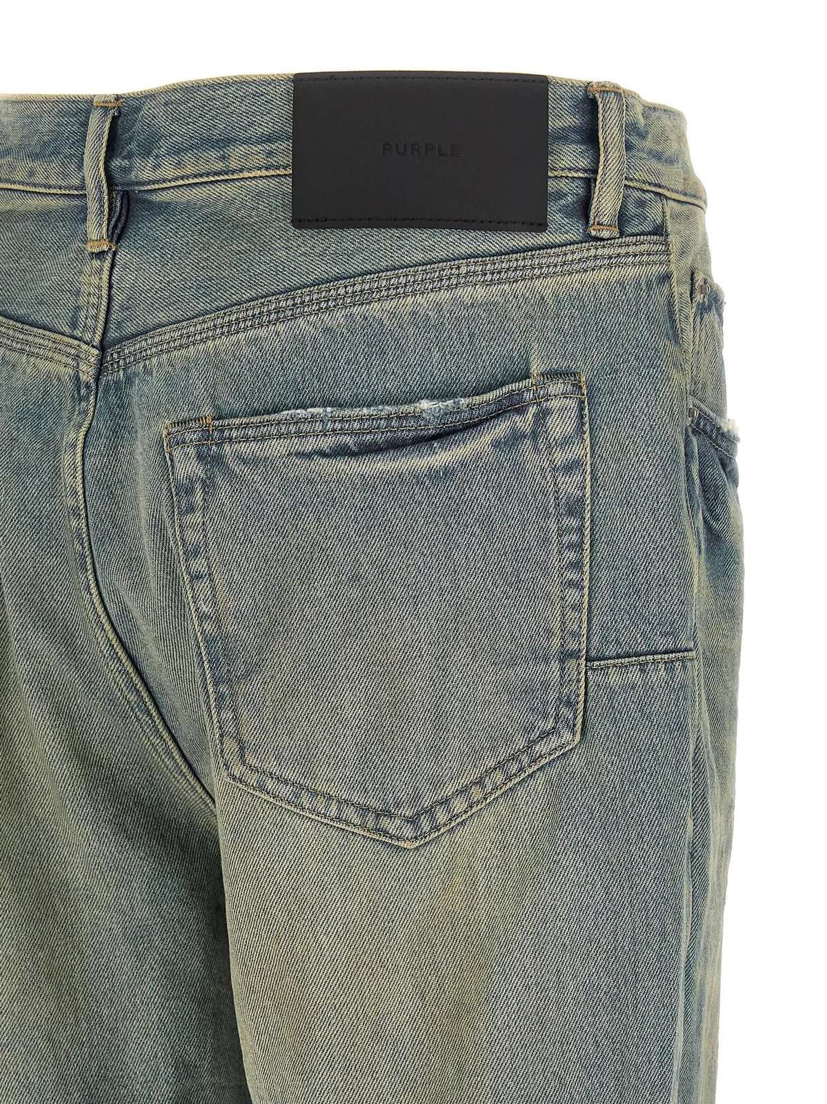 Purple 'P026 Dirty Fade Rip Boot' Jeans