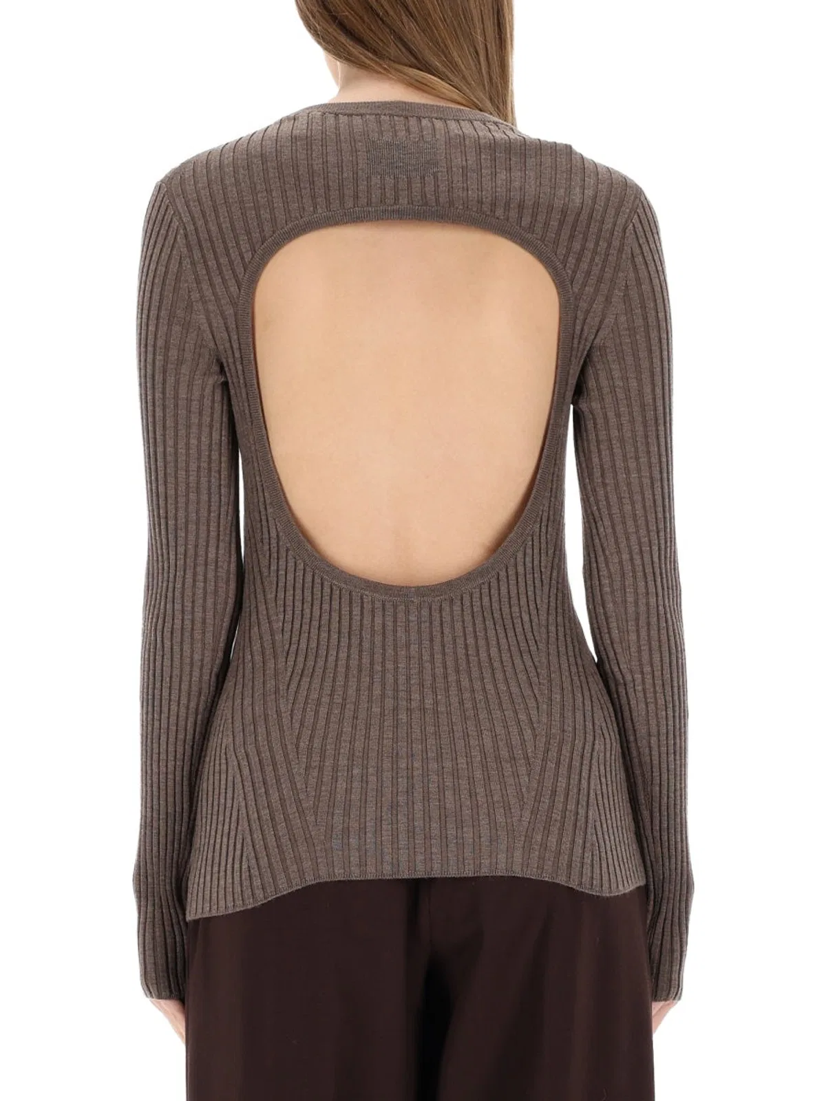 Helmut Lang Ribbed Top With Open Back