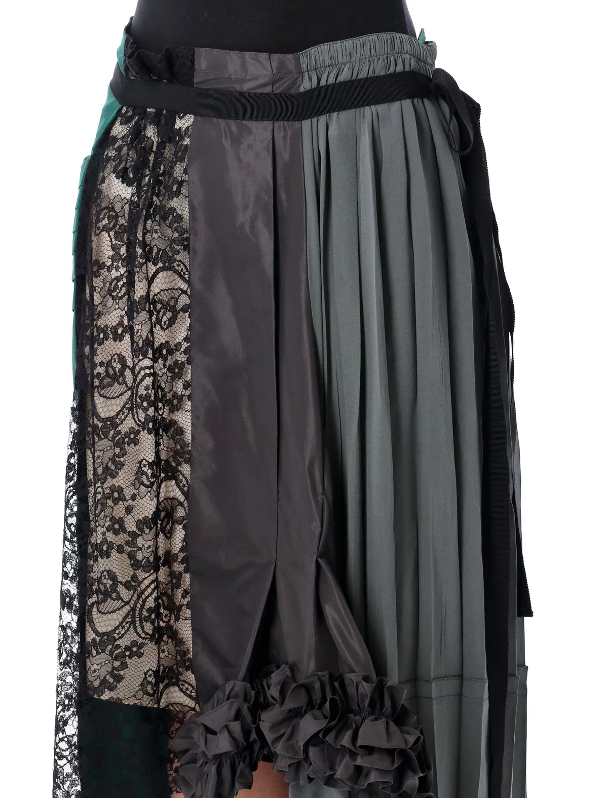 Prada Technical Taffeta Patchwork Skirt
