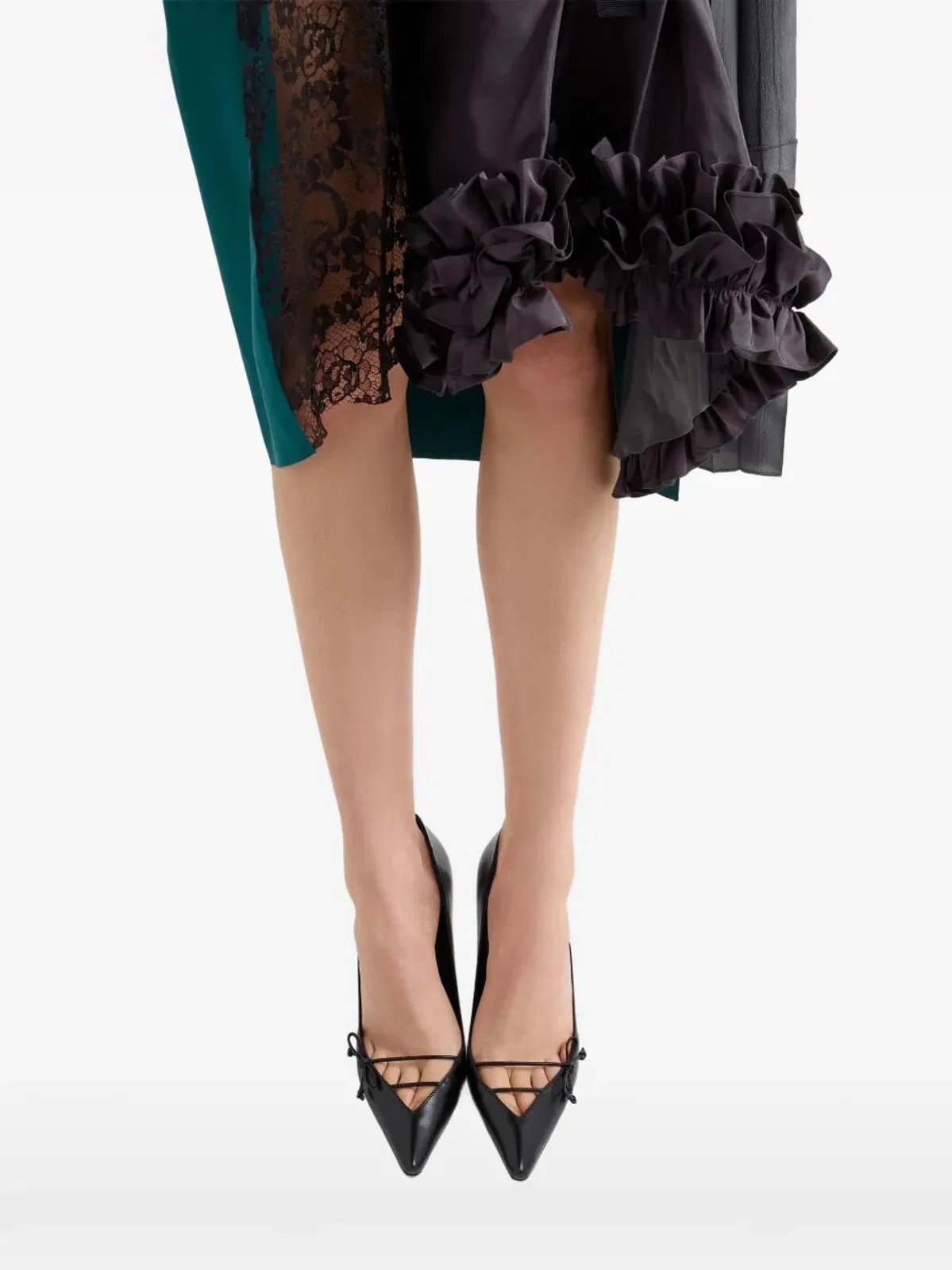 Prada Technical Taffeta Patchwork Skirt