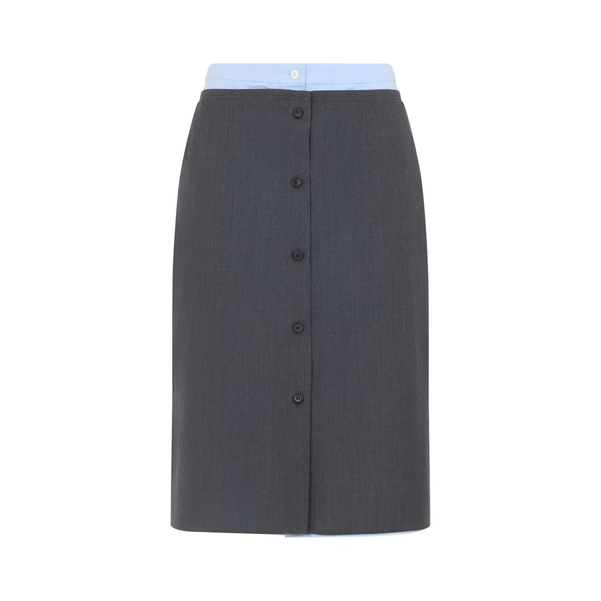 Prada Ardesia Wool And Cotton Skirt