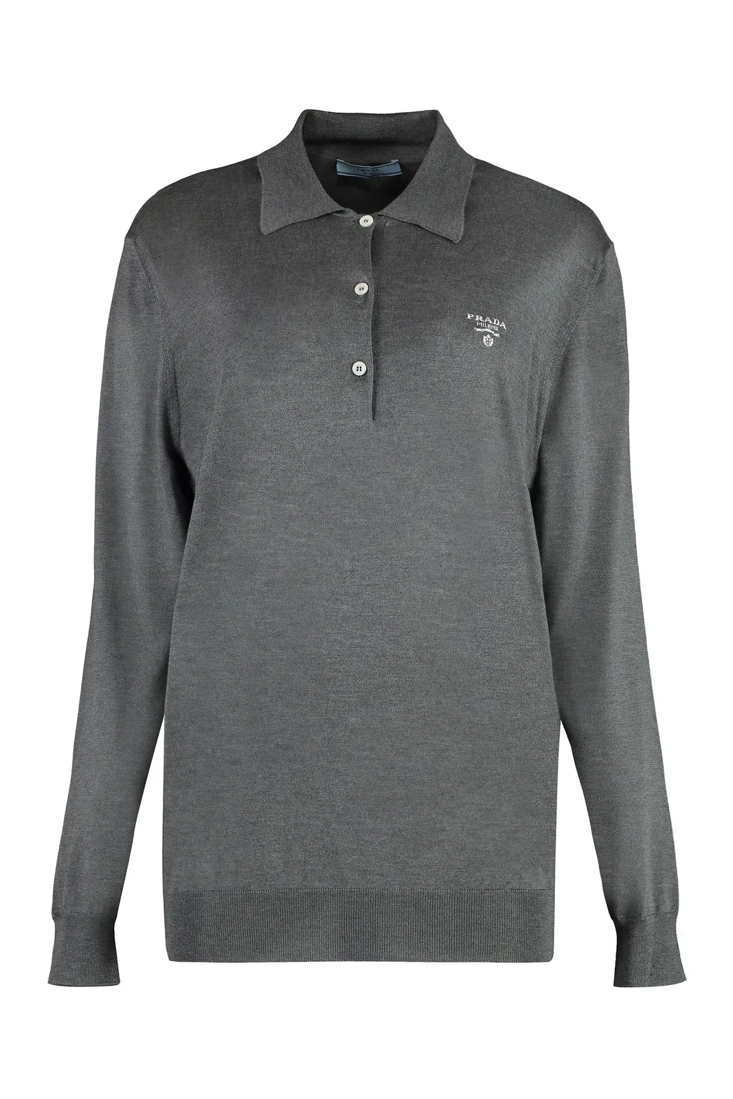 Prada Long Sleeve Knit Polo Shirt