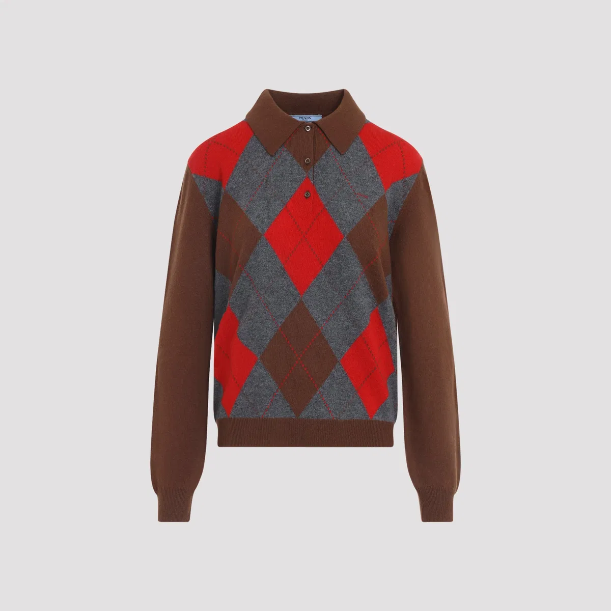 Prada Brown Cashmere Polo Shirt