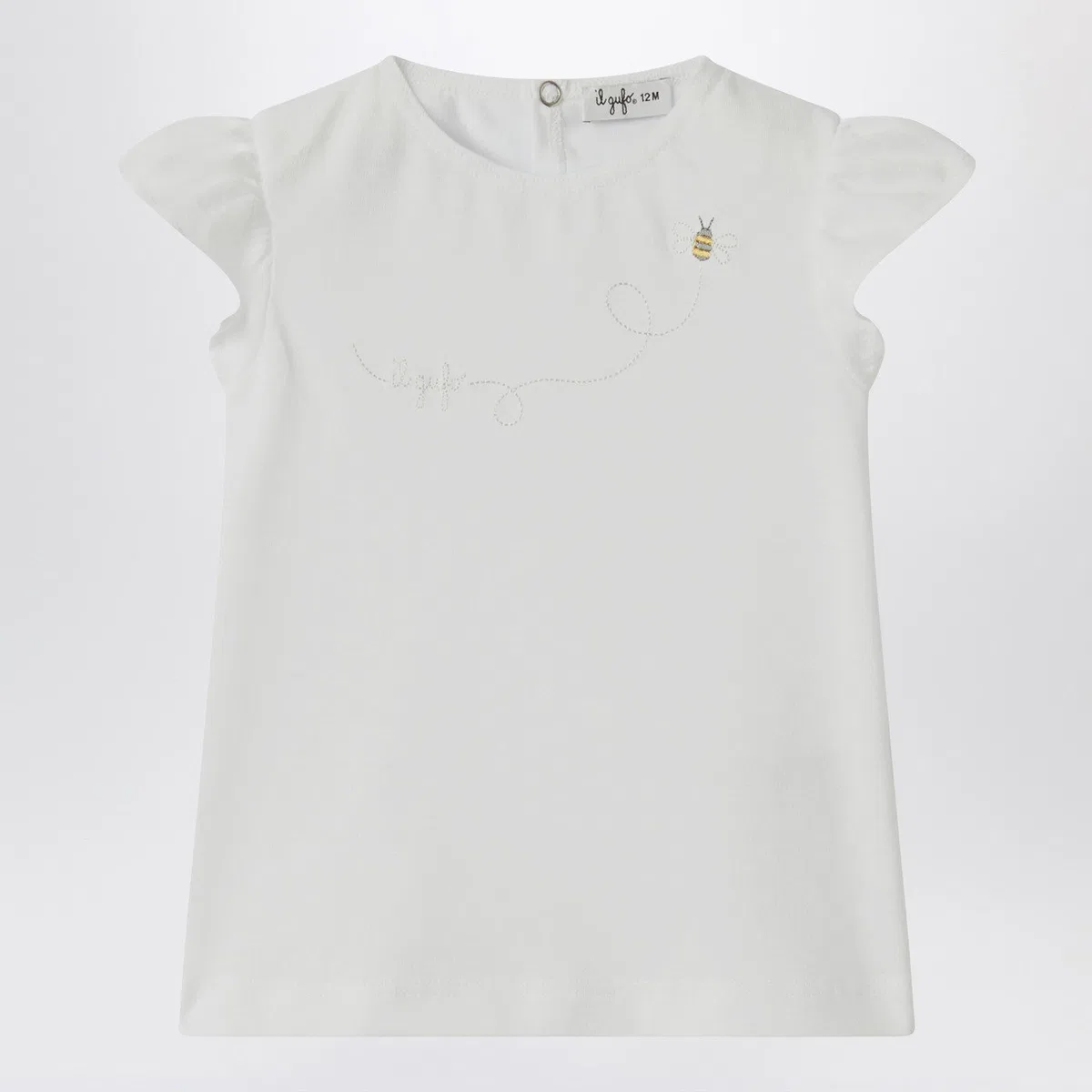 Il Gufo White T-Shirt With Ruffled Sleeves