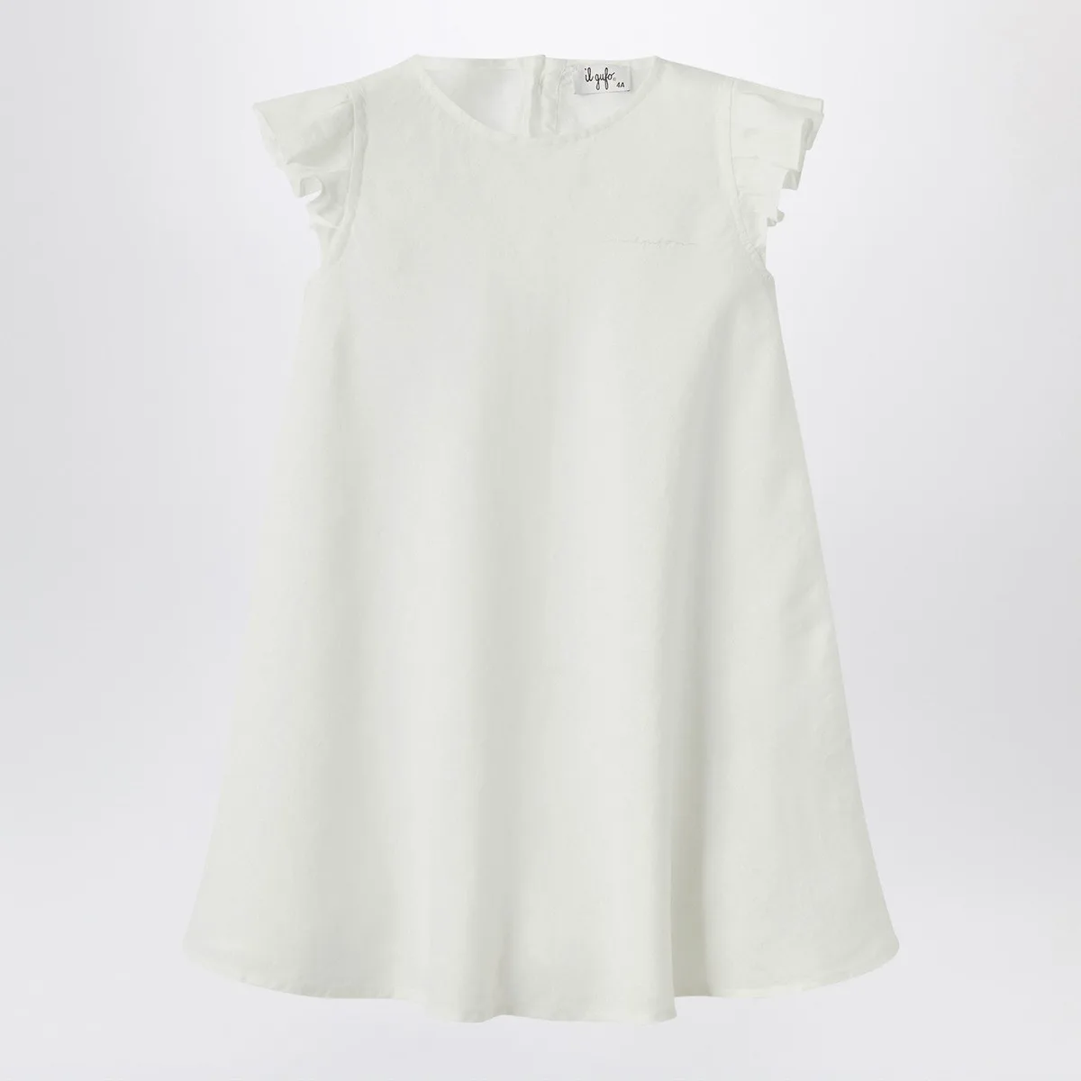 Il Gufo White Linen Dress With Ruffles