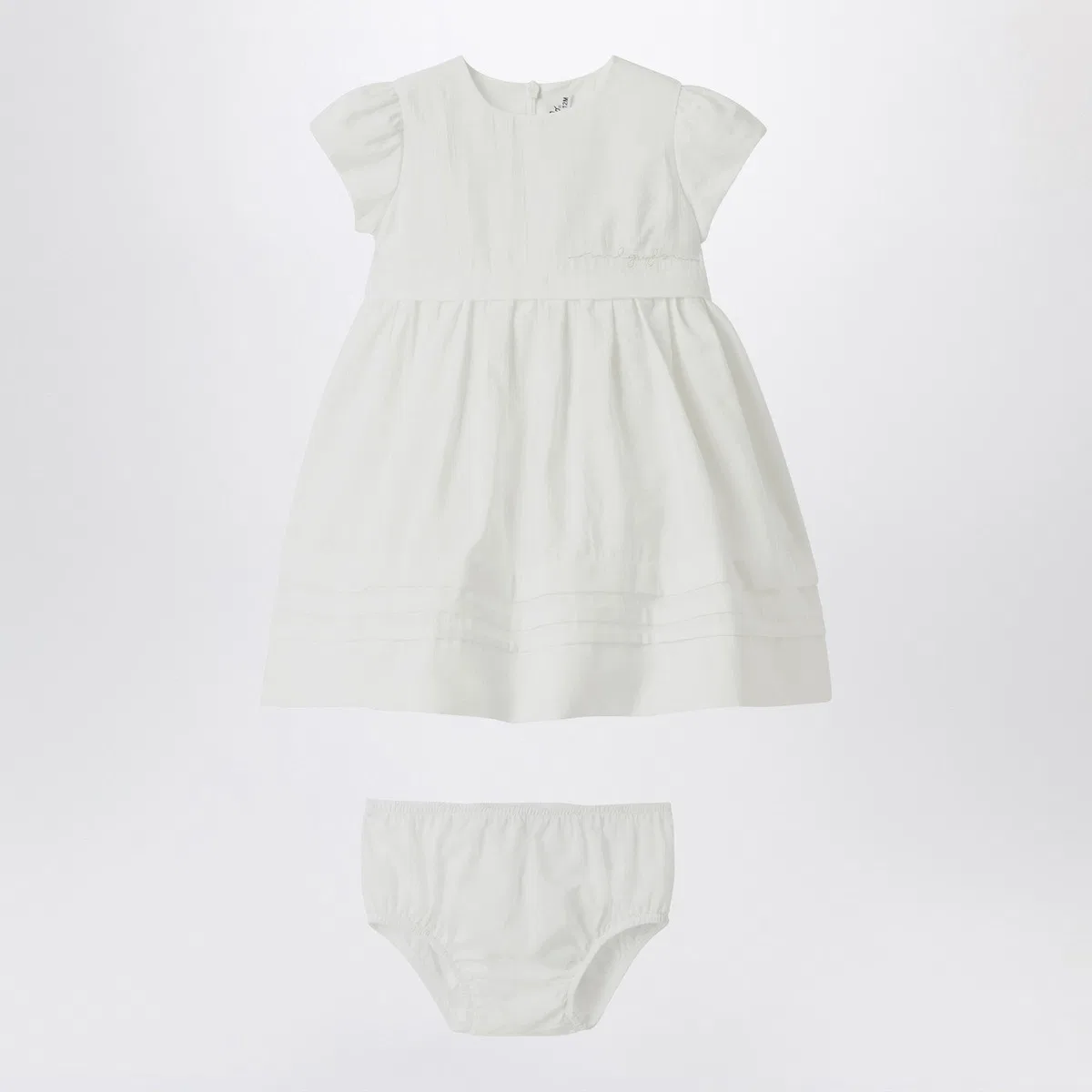 Il Gufo White Dress With Culotte In Viscose Popl